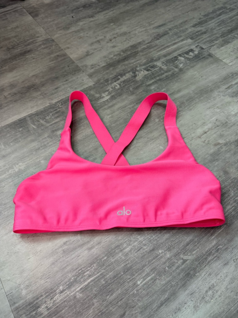 ALO Yoga Hot Pink Crossback Sunny Strappy Sports Bra